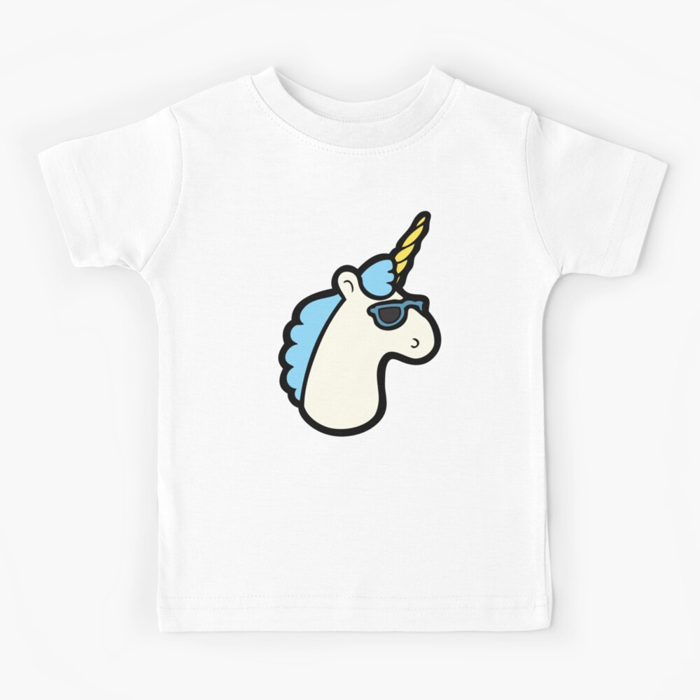 Unicorns Are Cool Pattern - Blue Kids T-Shirt