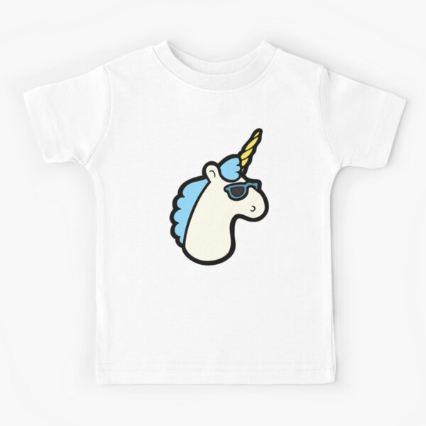 Unicorns Are Cool Pattern - Blue Kids T-Shirt