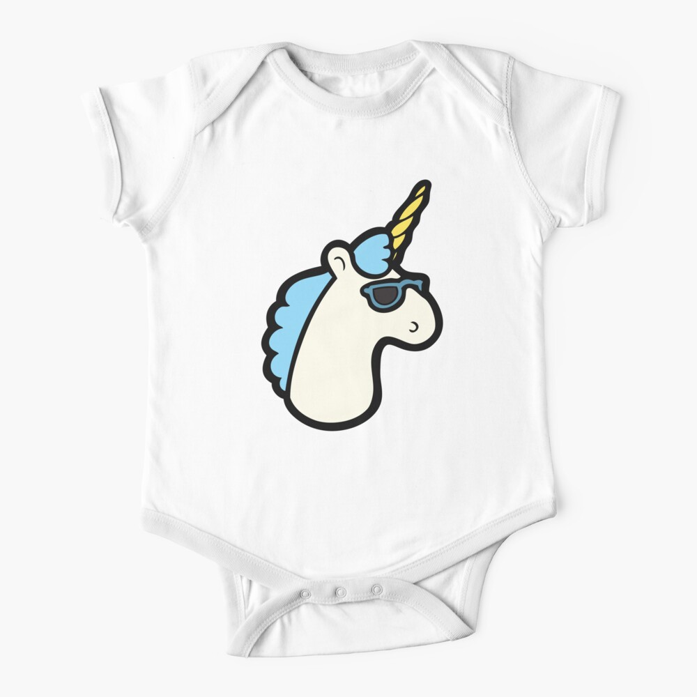 Unicorns Are Cool Pattern - Blue Baby One-Piece