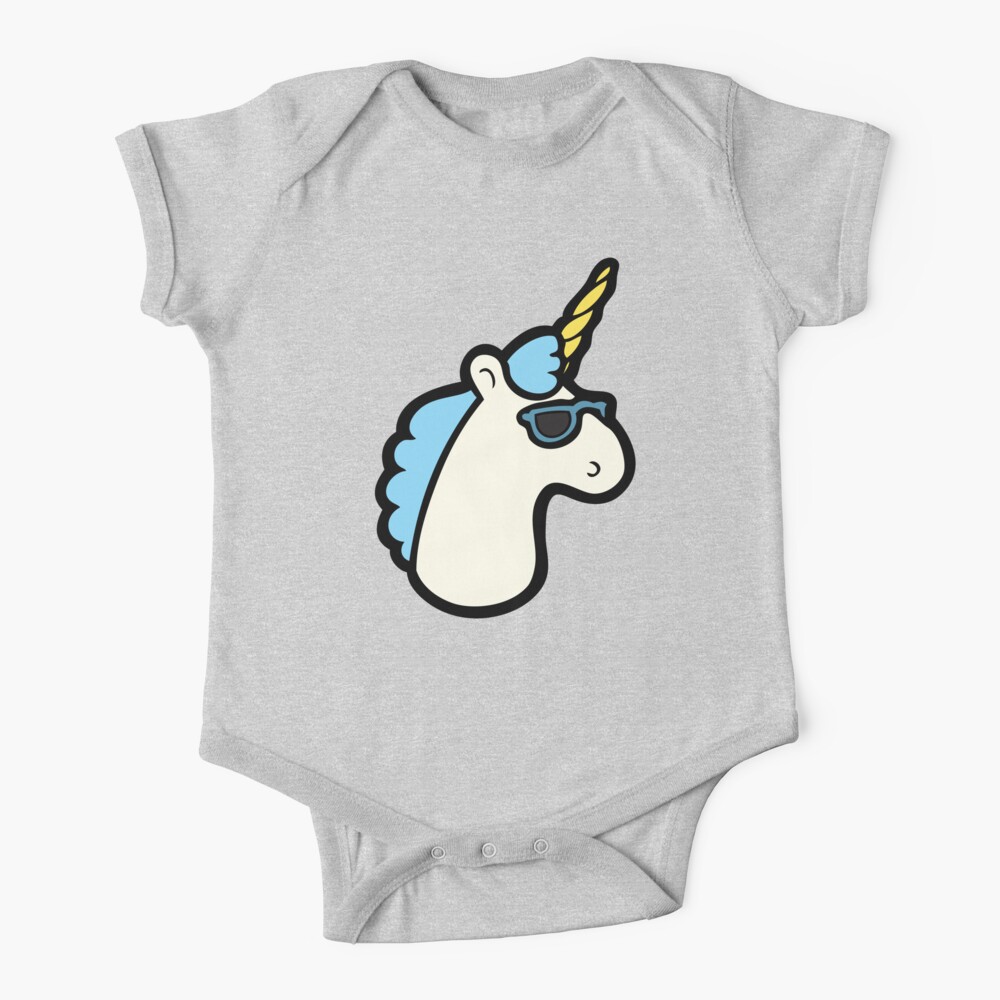 Unicorns Are Cool Pattern - Blue Baby One-Piece