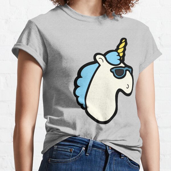 Unicorns Are Cool Pattern - Blue Classic T-Shirt