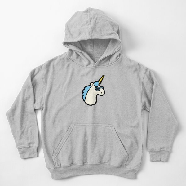 Unicorns Are Cool Pattern - Blue Kids Pullover Hoodie