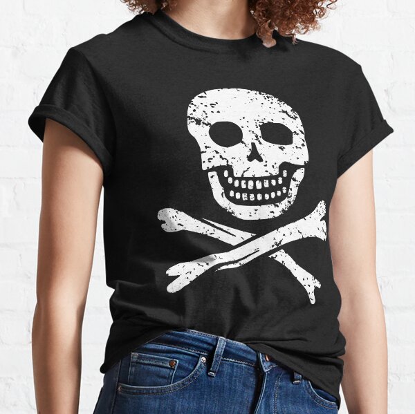 Pirate Ghost Ship T Shirt Jolly Roger Skull Crossbones Scallywag Blackbeard  Tee