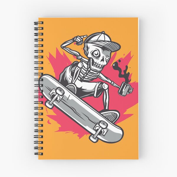 Item preview, Skeleton Skateboarder with Cup of Coffee designed and sold by SLAG-Creative.