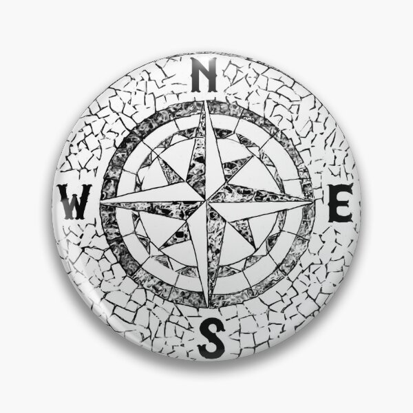 Item preview, ROUND GRAY BLACK AND WHITE VINTAGE  SUNDIAL COMPASS designed and sold by Mizjean.