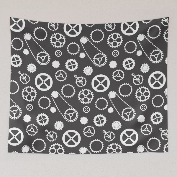 Item preview, Chain rings pattern white on dark gray background designed and sold by shushunya13.