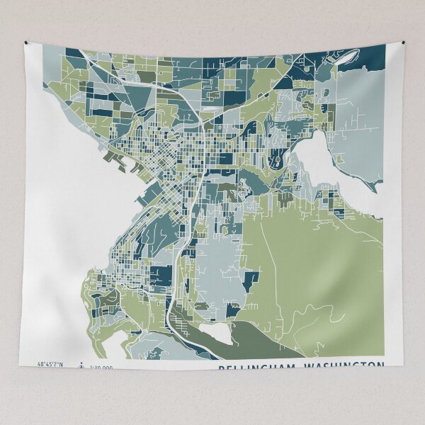 Artikelvorschau, Bellingham Map, Map of Bellingham Washington entworfen und verkauft von MosaicMaps.