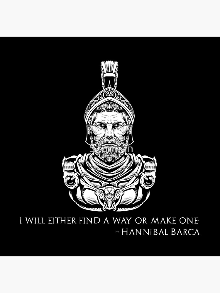 Thumbnail 5 of 5, Acrylic Block, Motivational Hannibal Barca Quote - I Will Either Find A Way Or Make One. designed and sold by Styrman.
