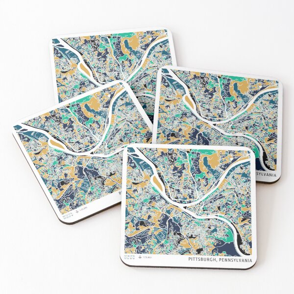 Item preview, Pittsburgh Map, Map of Pittsburgh Pennsylvania designed and sold by MosaicMaps.