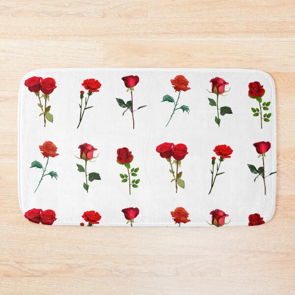 Item preview, Red Flowers Set, Flower with green leaves and stem designed and sold by amersoliman.