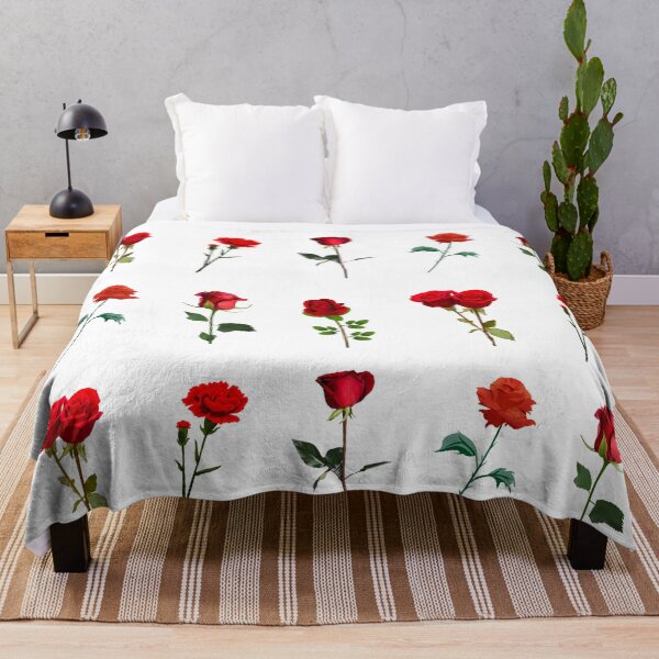 Item preview, Red Flowers Set, Flower with green leaves and stem designed and sold by amersoliman.
