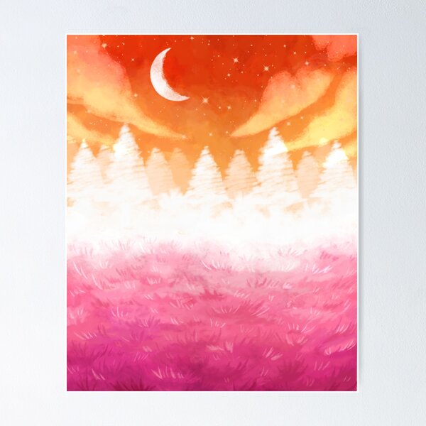Item preview, Lesbian flag coloured forest  designed and sold by Phoebubble.