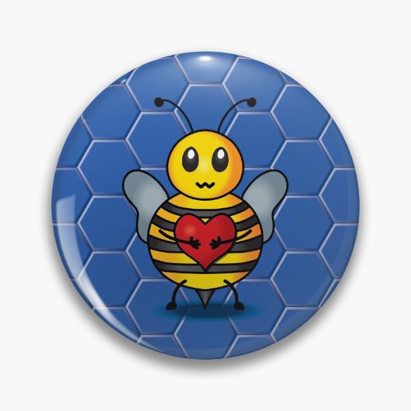 Item preview, Cute bee cartoon - Blue honeycomb background designed and sold by Twist Design.