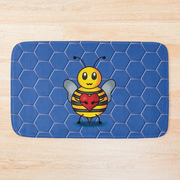 Item preview, Cute bee cartoon - Blue honeycomb background designed and sold by Twist Design.