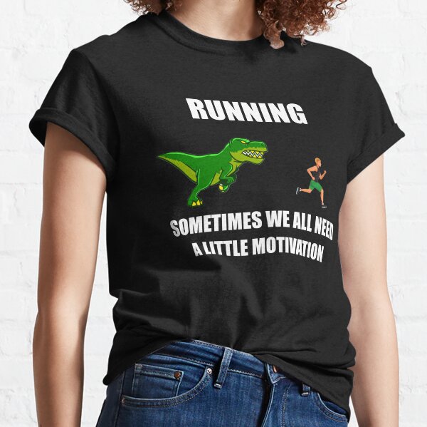 Dino Running Runner Cool Motivation Cute' Unisex Premium T-Shirt