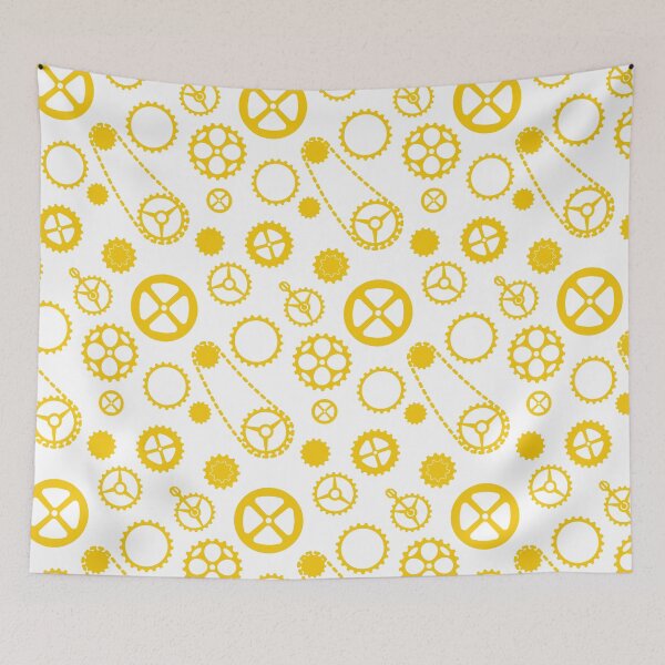 Item preview, Chain rings pattern yellow on white background designed and sold by shushunya13.