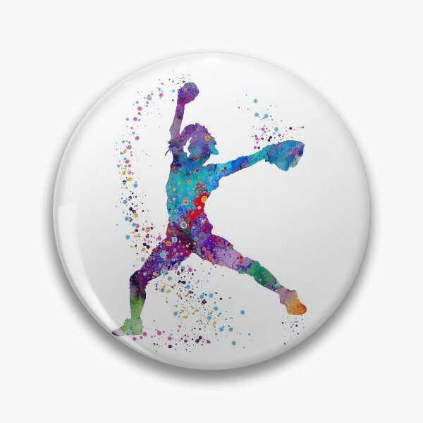 Item preview, Girl Baseball Pitcher Colorful Watercolor designed and sold by LotusGifts.