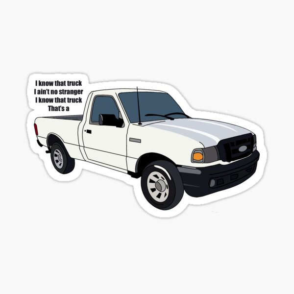 White Ford Ranger T-Shirt Sticker