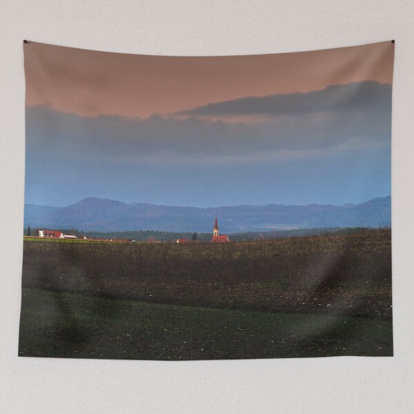 Item preview, Franconian village in front of an approaching wall of clouds designed and sold by frankuffmann.