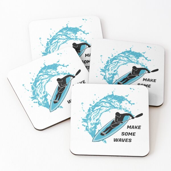 Item preview, Make some waves kayak paddle ski waveski surfing silhouette designed and sold by portrait4you.