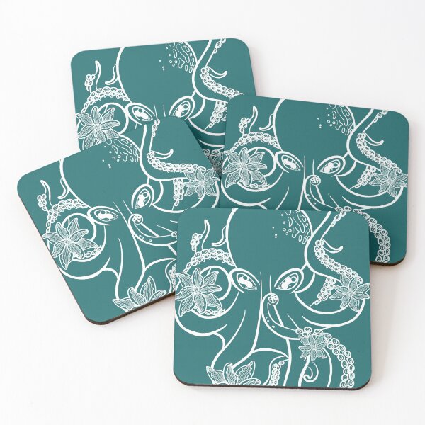 Item preview, Copy of Octopus and Flowers Black Lineart  designed and sold by Krystal  Thomas.