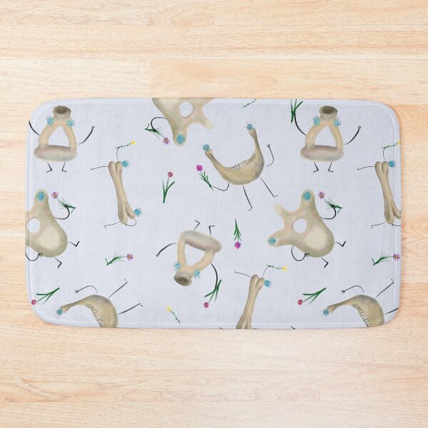 Item preview, Cute Bones with Flowers on a Blue Background designed and sold by fogoosherie.