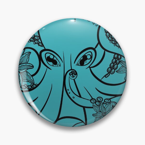 Item preview, Octopus and Flowers Black Lineart  designed and sold by Krystal  Thomas.