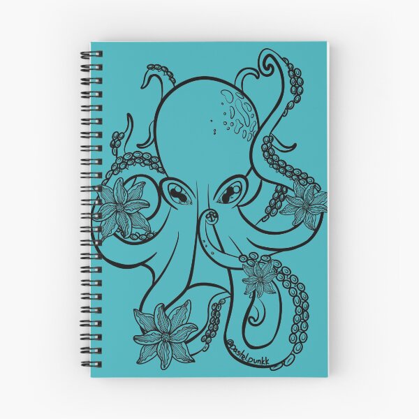 Item preview, Octopus and Flowers Black Lineart  designed and sold by Krystal  Thomas.