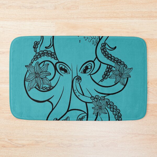 Item preview, Octopus and Flowers Black Lineart  designed and sold by Krystal  Thomas.