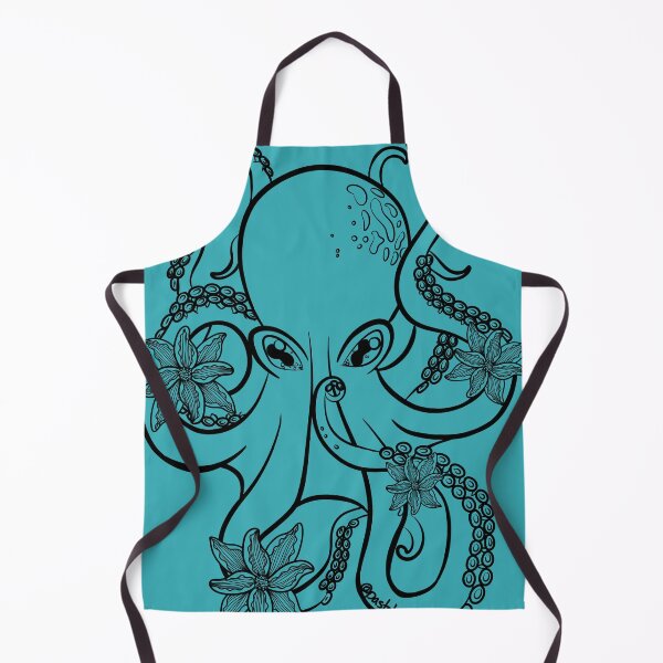 Item preview, Octopus and Flowers Black Lineart designed and sold by Krystal Thomas.