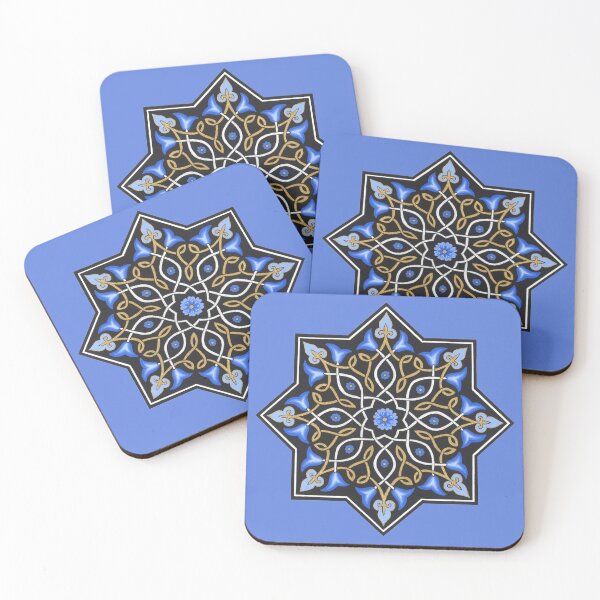 Item preview, Islamic biomorph black and powder blue design designed and sold by Lieve Oudejans.