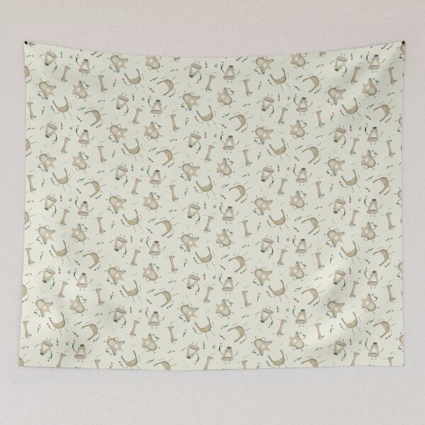 Item preview, Cute Bones with Flowers on a Green Background designed and sold by fogoosherie.
