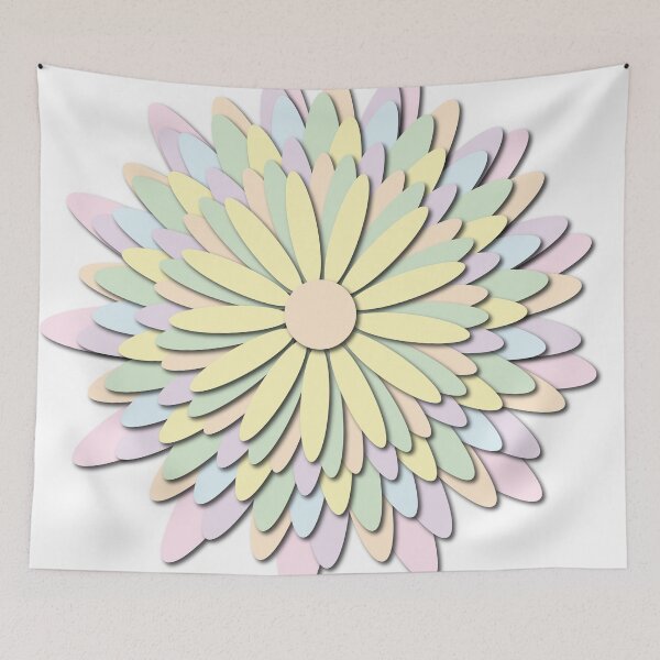 Item preview, Pretty pastel cut out stacked paper flower sticker designed and sold by StickersbyVW.