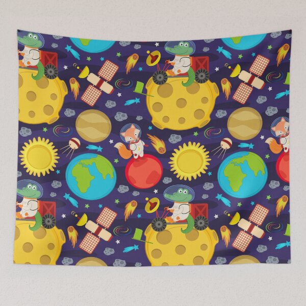 Item preview, Animals in Space Kids Pattern designed and sold by Hapoel.