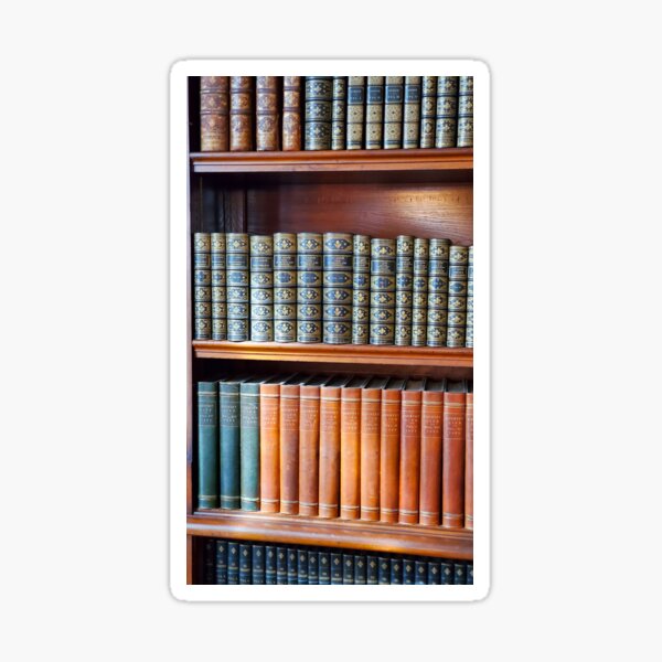 Leather Bound Library Books Sticker