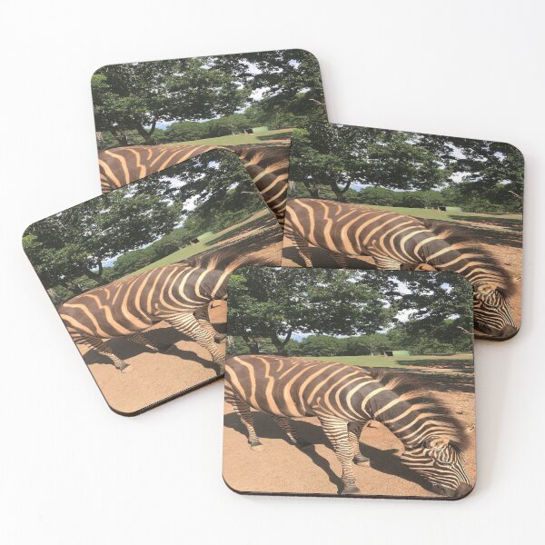 Item preview, Zebra Animal Grazing at Wild Exotic Animal Safari Park Pine Mountain Georgia Forest Background designed and sold by NadeenInspires.