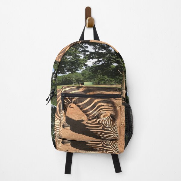 Item preview, Zebra Animal Grazing at Wild Exotic Animal Safari Park Pine Mountain Georgia Forest Background designed and sold by NadeenInspires.