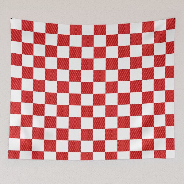 Item preview, Luxe Checker Board Squares - Red and White Dots Pattern (Version 3)  designed and sold by vortexatelier.