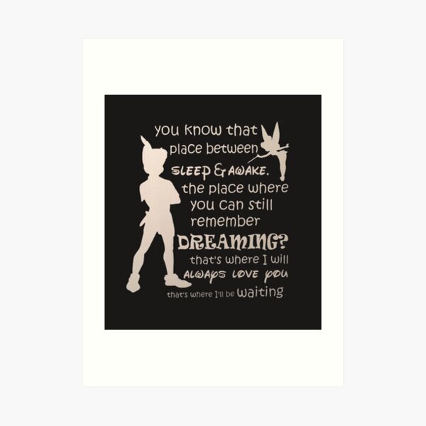 Peter pan quote Art Print