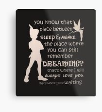 Lienzo metálico Cita de Peter Pan
