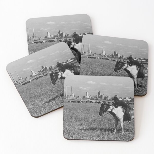 Item preview, Cowboy Watching Over A Herd Of Cattle - Dallas Texas 1945 designed and sold by warishellstore.
