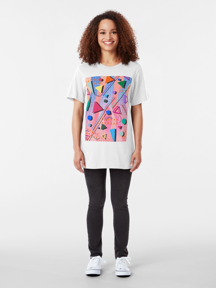Alternate view of 80s pop retro pattern 2 Slim Fit T-Shirt