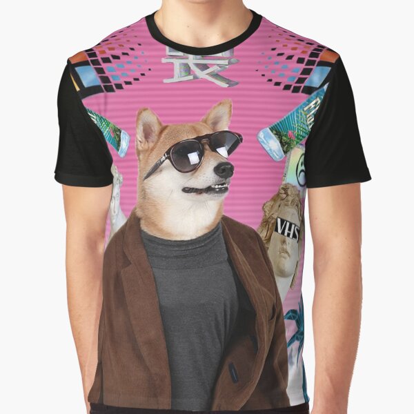 Vaporwave Dog Graphic T-Shirt