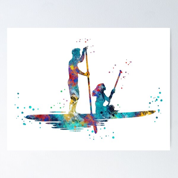 Item preview, Paddle boarder couple designed and sold by Rosaliartbook.