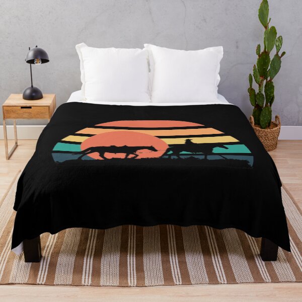 Item preview, Cowboy with horses retro sunset designed and sold by Trantor-Tees.