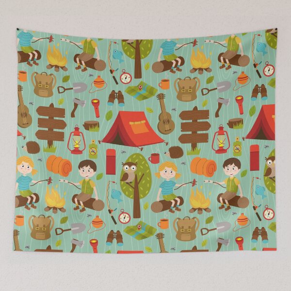 Item preview, Camping Kids Pattern designed and sold by Hapoel.