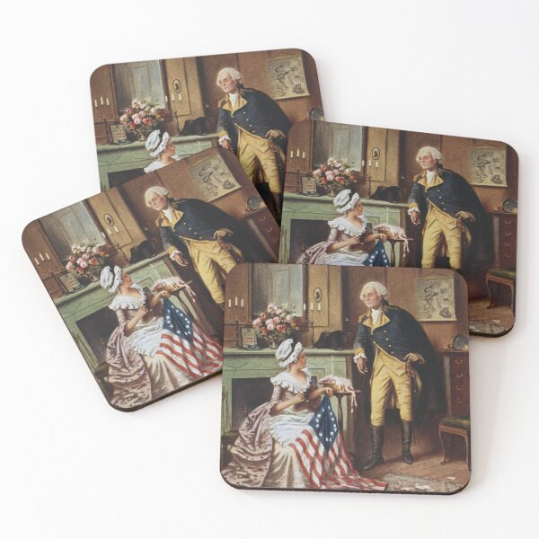 Item preview, General Washington with Betsy Ross and The US Flag - Percy Moran designed and sold by warishellstore.