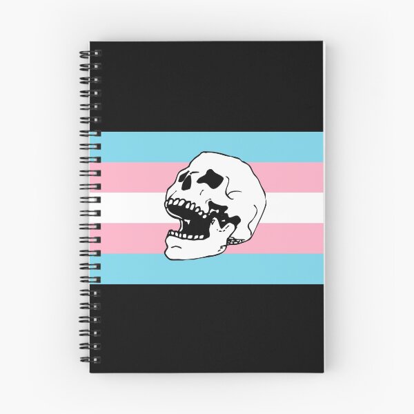 Item preview, trans pride flag skull  designed and sold by craftordiy.art.