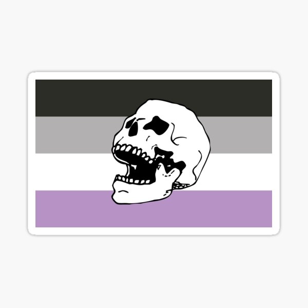 ace asexual pride flag skull Sticker