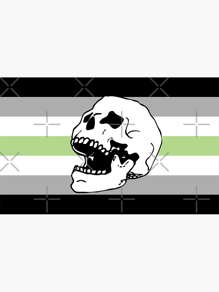 agender pride flag skull by craftordiy